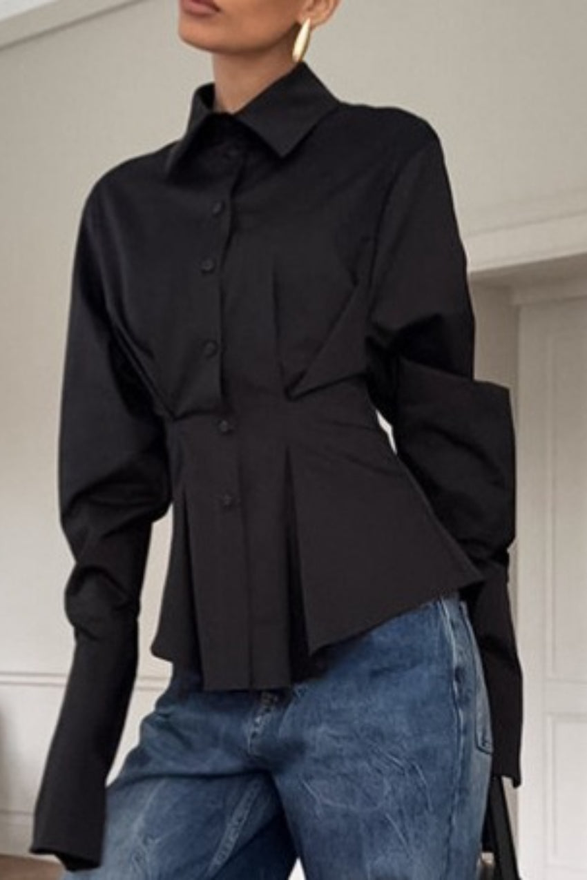 Luxe Tailored Collared Blouse