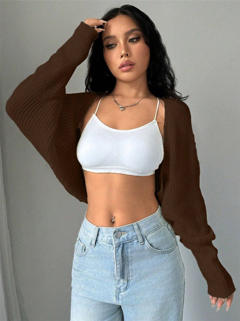 Loose Fit Knit Shrug Cardigan 4