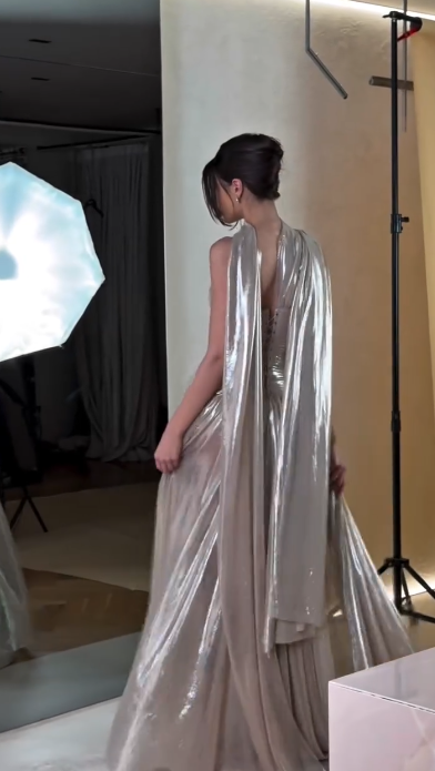 Stylish One Shoulder Satin Pleated A Line Long Prom Dress Formal Evening Dress With Scarf D816