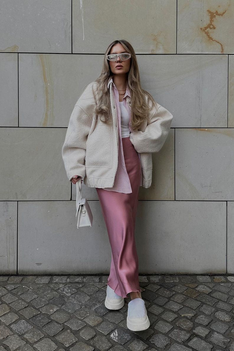 Stylish Relaxed Fit Long Sleeve Coat for Effortless Elegance