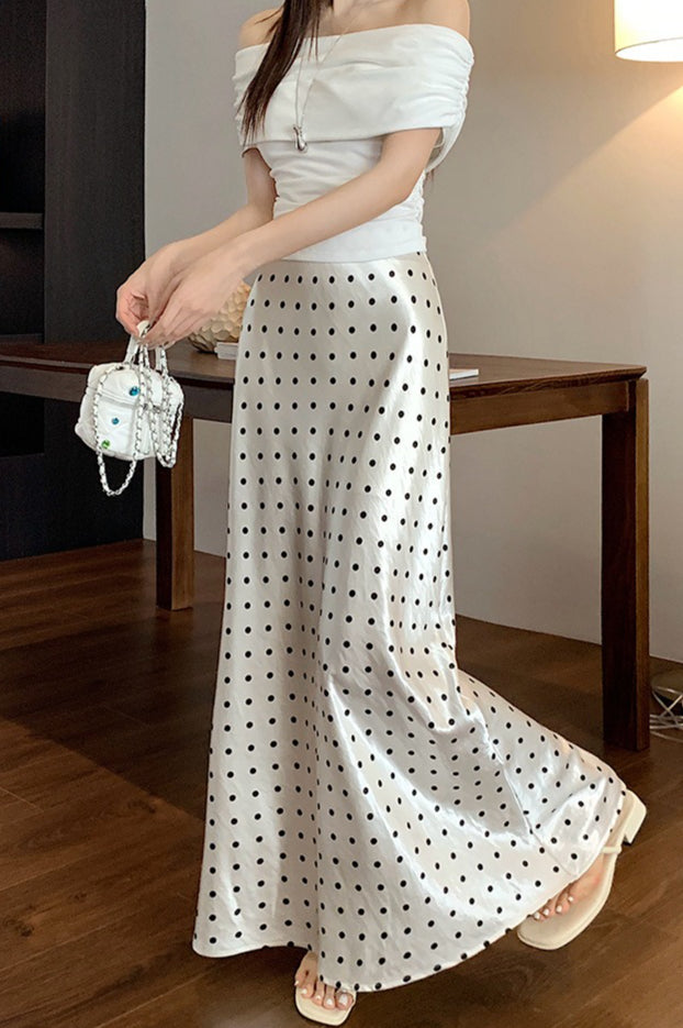 French Style Polka Dot Skirt - Fashionpara
