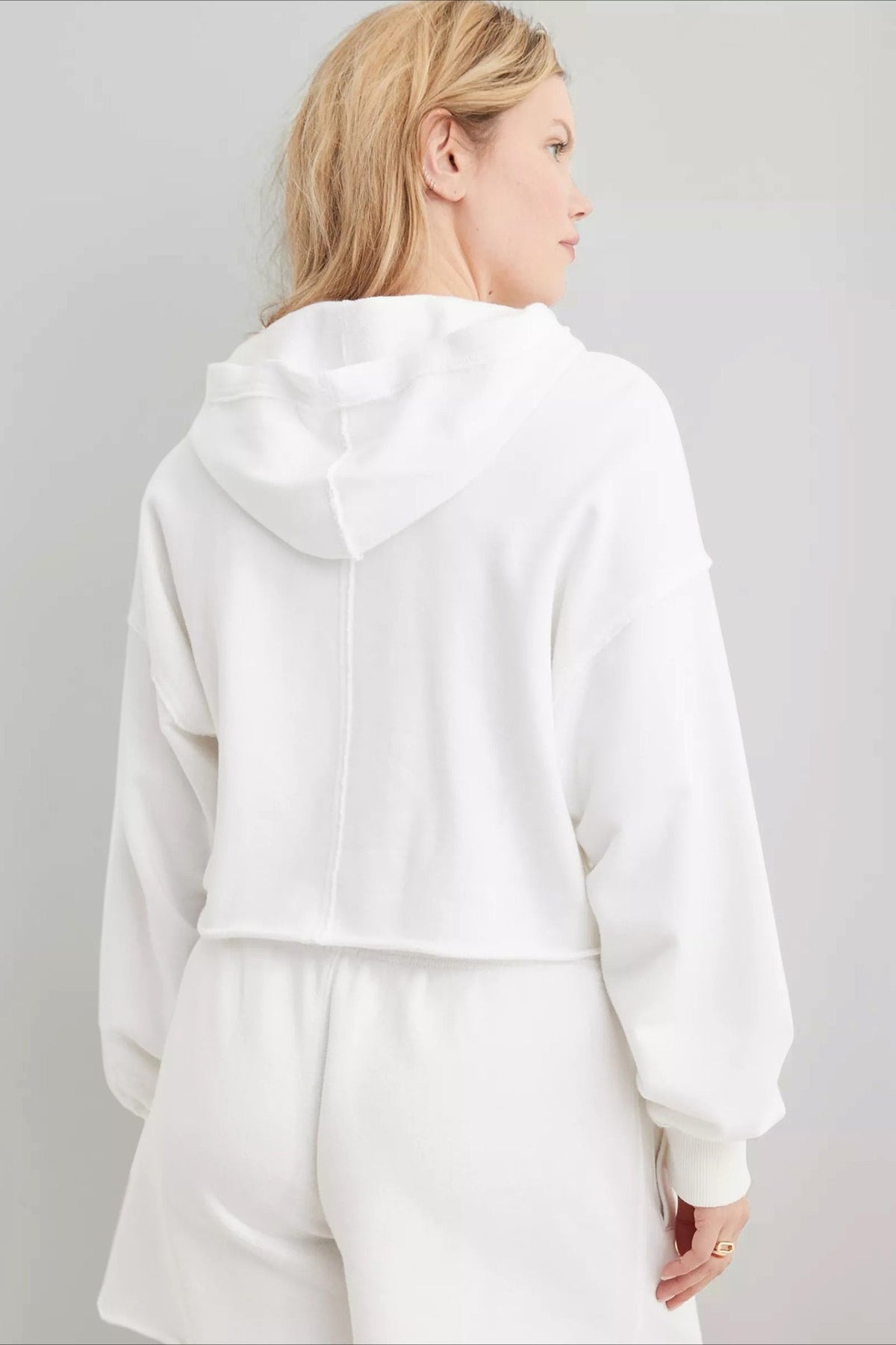 Relaxed V Neck Collared Pullover Sweatshirt