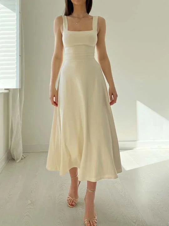 Square Neck Sleeveless A-Line Maxi Dress - View 2