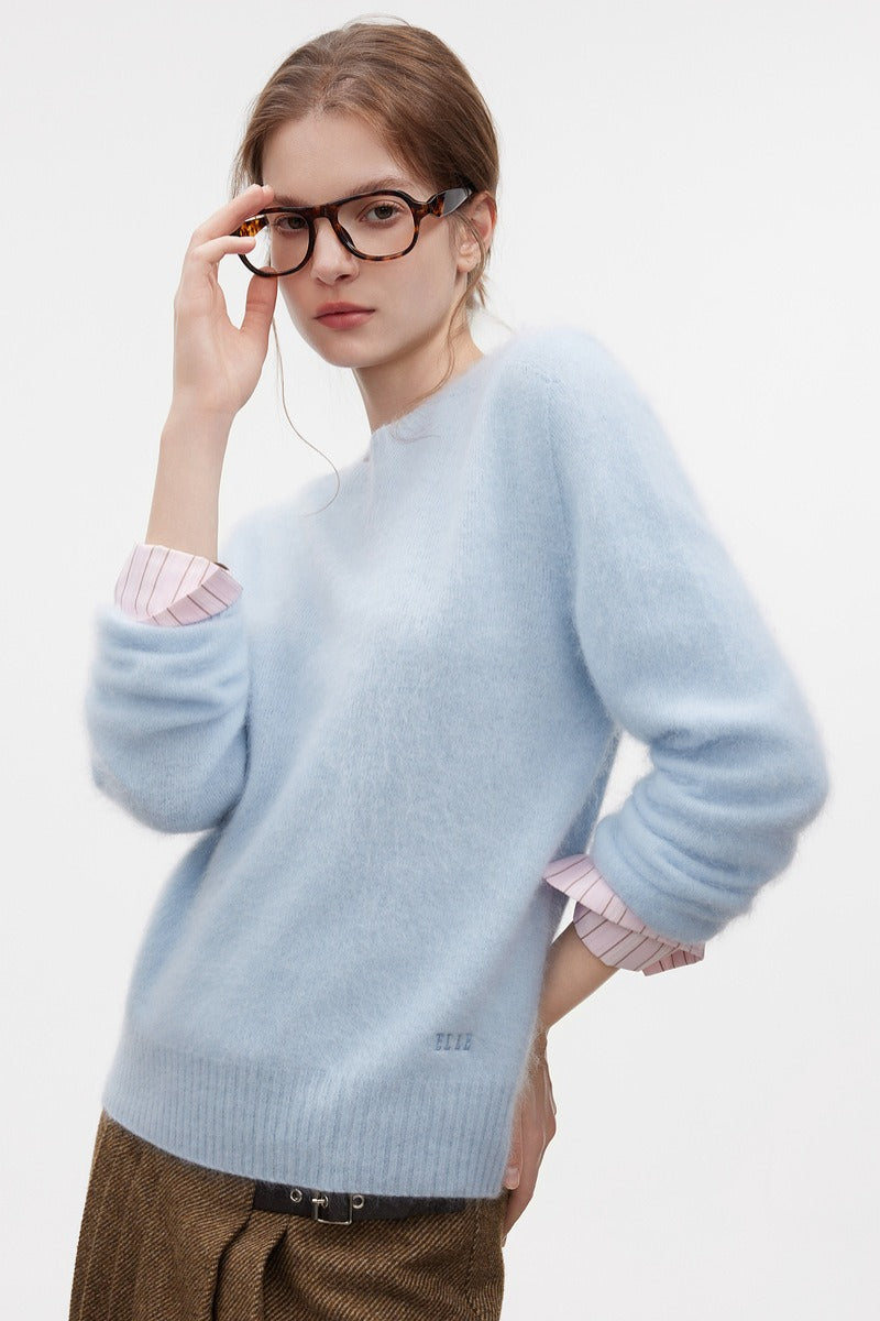 Wool Crew Neck Casual Knit Base Layer