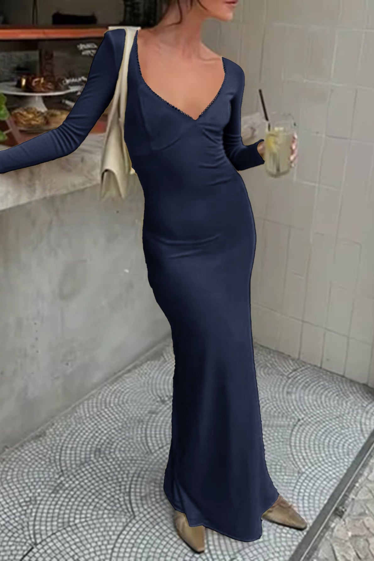 Elegant Long Sleeve Bodycon Work Dress