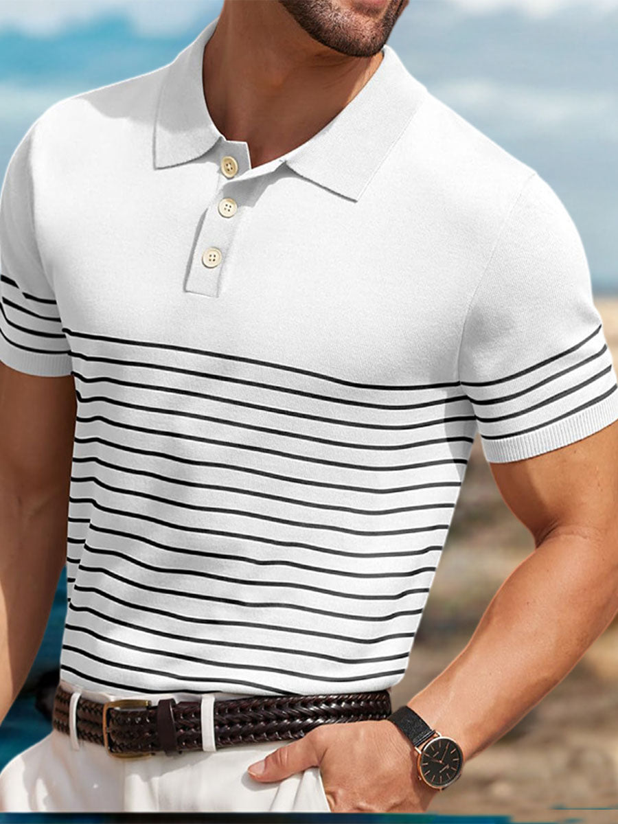 uniqshe Men's Icy Silk Business Casual Polo Sweater