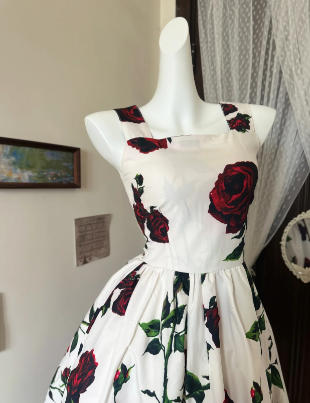 A Line Floral Prom Dress 22nd Birthday Outfit Formal Event Dress - Fashionpara