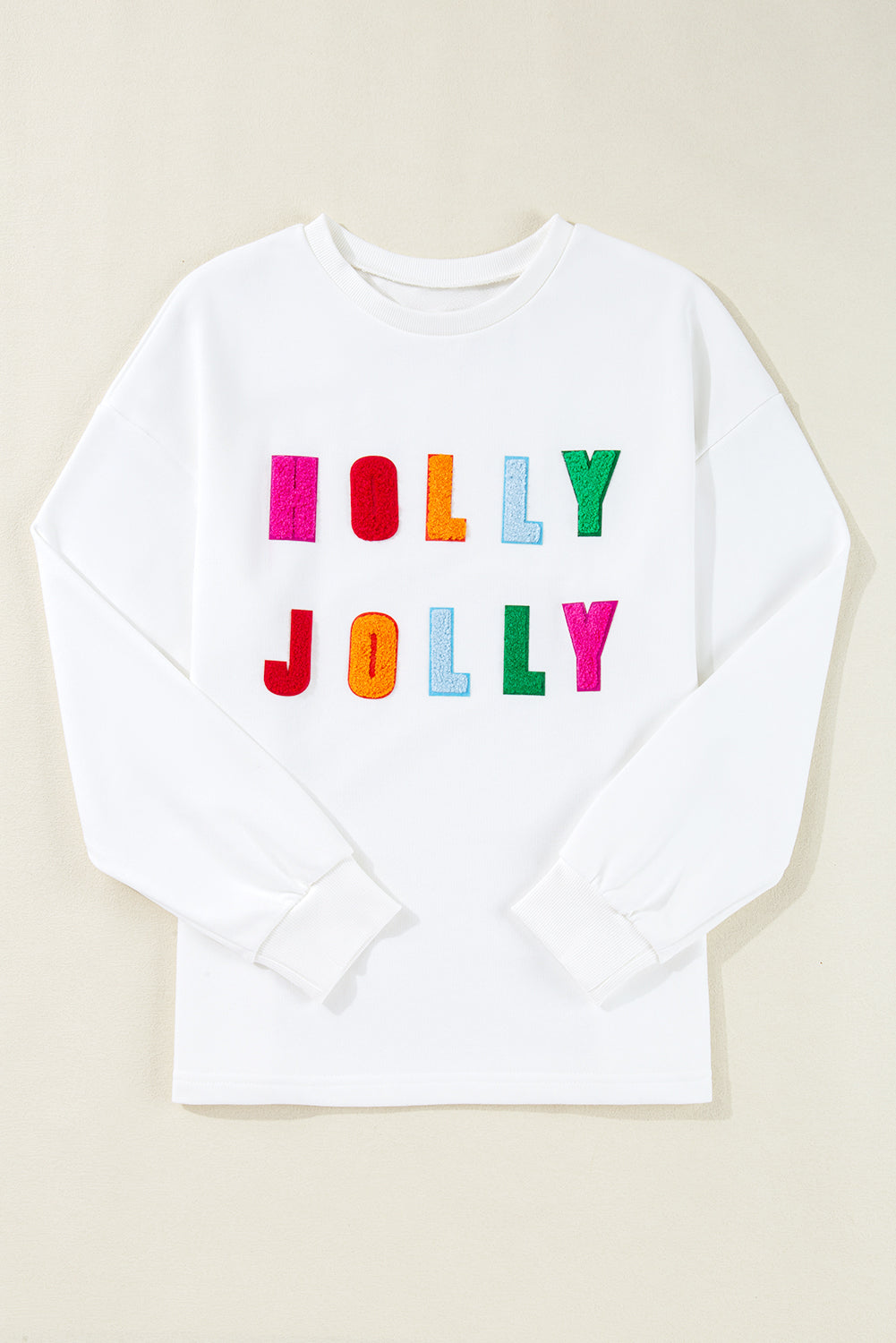 Bonbon Chenille Holly Jolly Graphic Long Sleeve Top