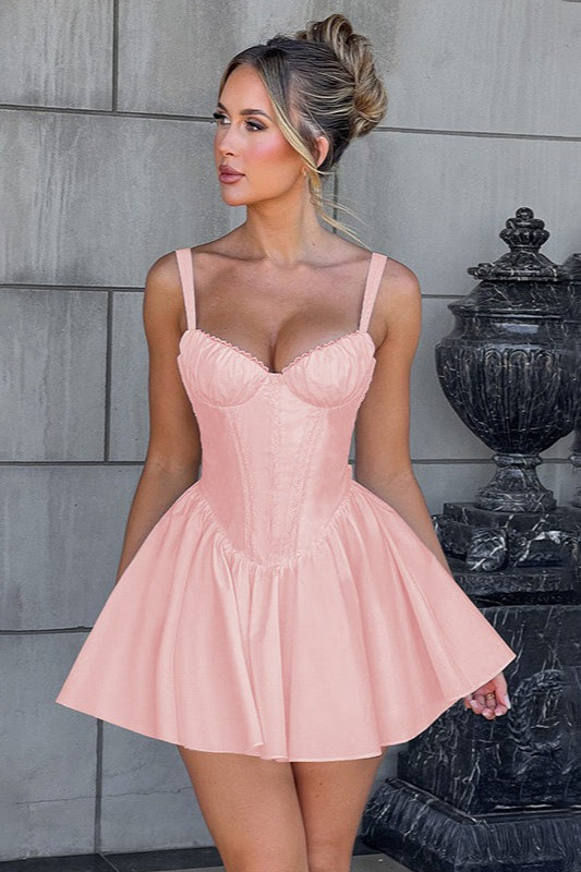 Corset Sweetheart Fit-and-Flare Skater Mini Dress 3
