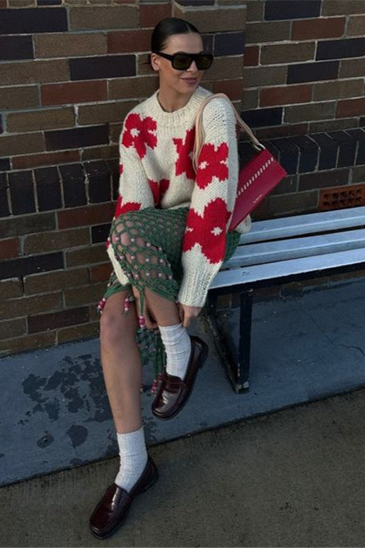 Pullover Floral Detail Sweater 3
