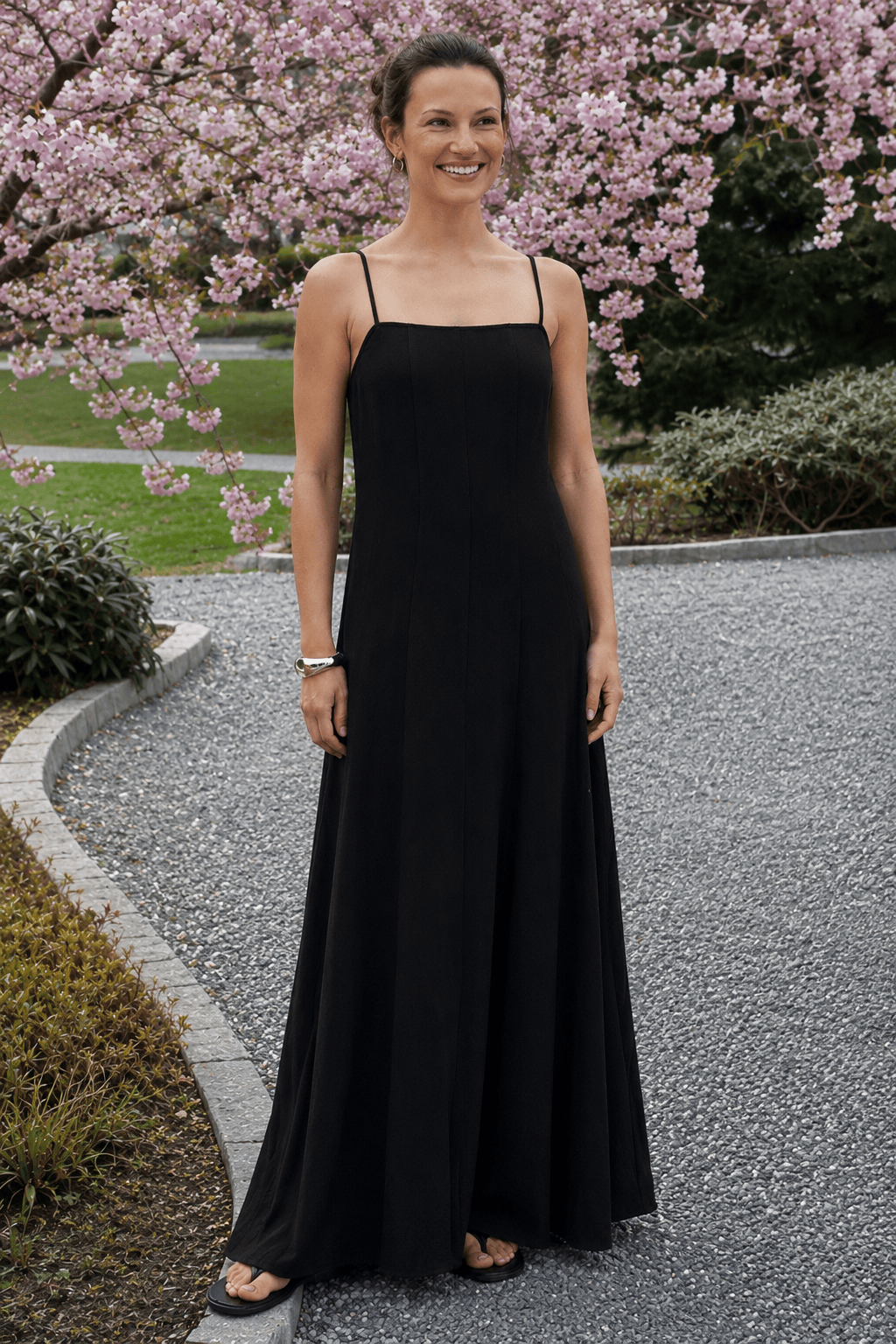 Linen Square Neck A-Line Maxi Dress 5