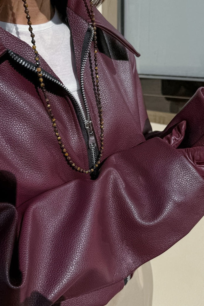 Vintage Matte Leather Biker Jacket 6