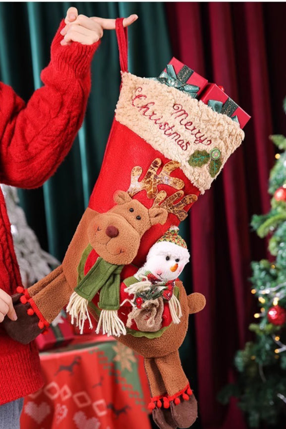 Stocking Santa Handheld Candy Gift Bag