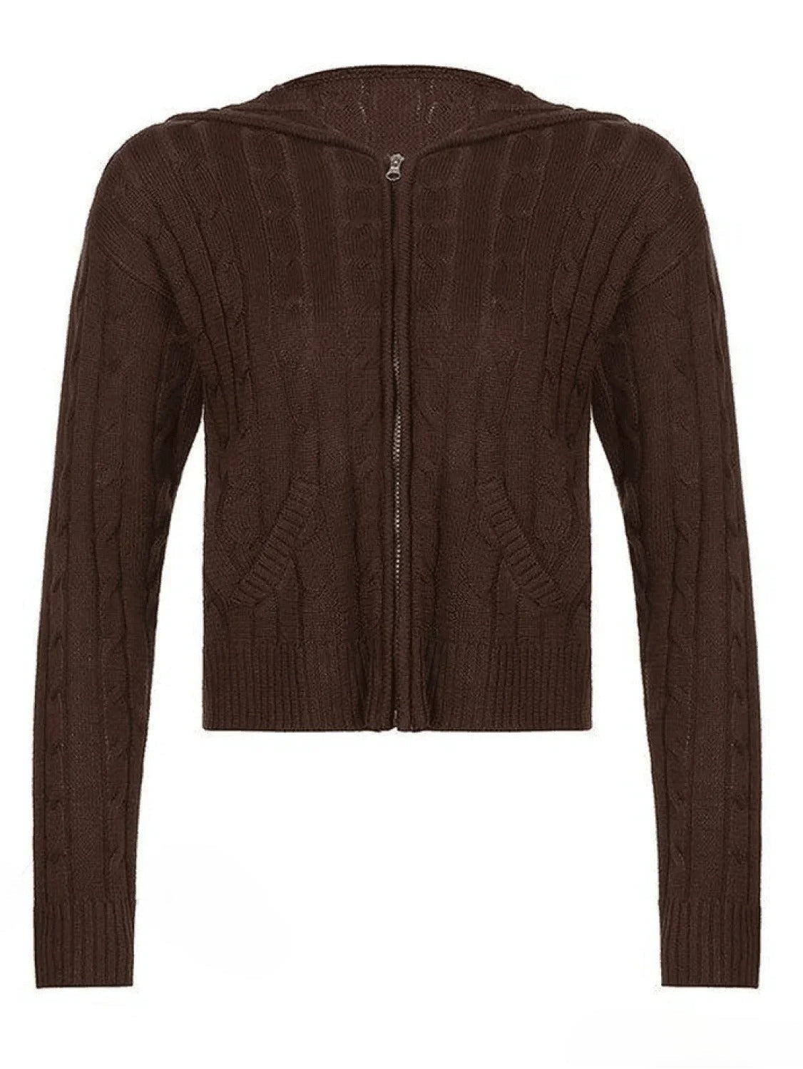 Hooded Button Front Knit Cardigan 8