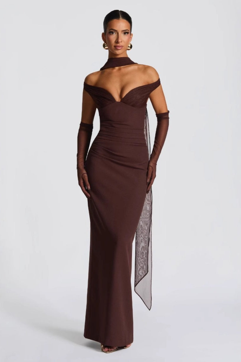 Sexy Strapless Off Shoulder Ruched Stretch Bodycon Formal Dress