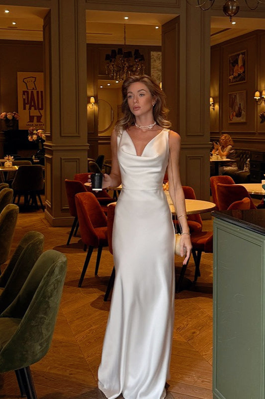 Cowl Neck Sleeveless Satin Slip Maxi Dress 3