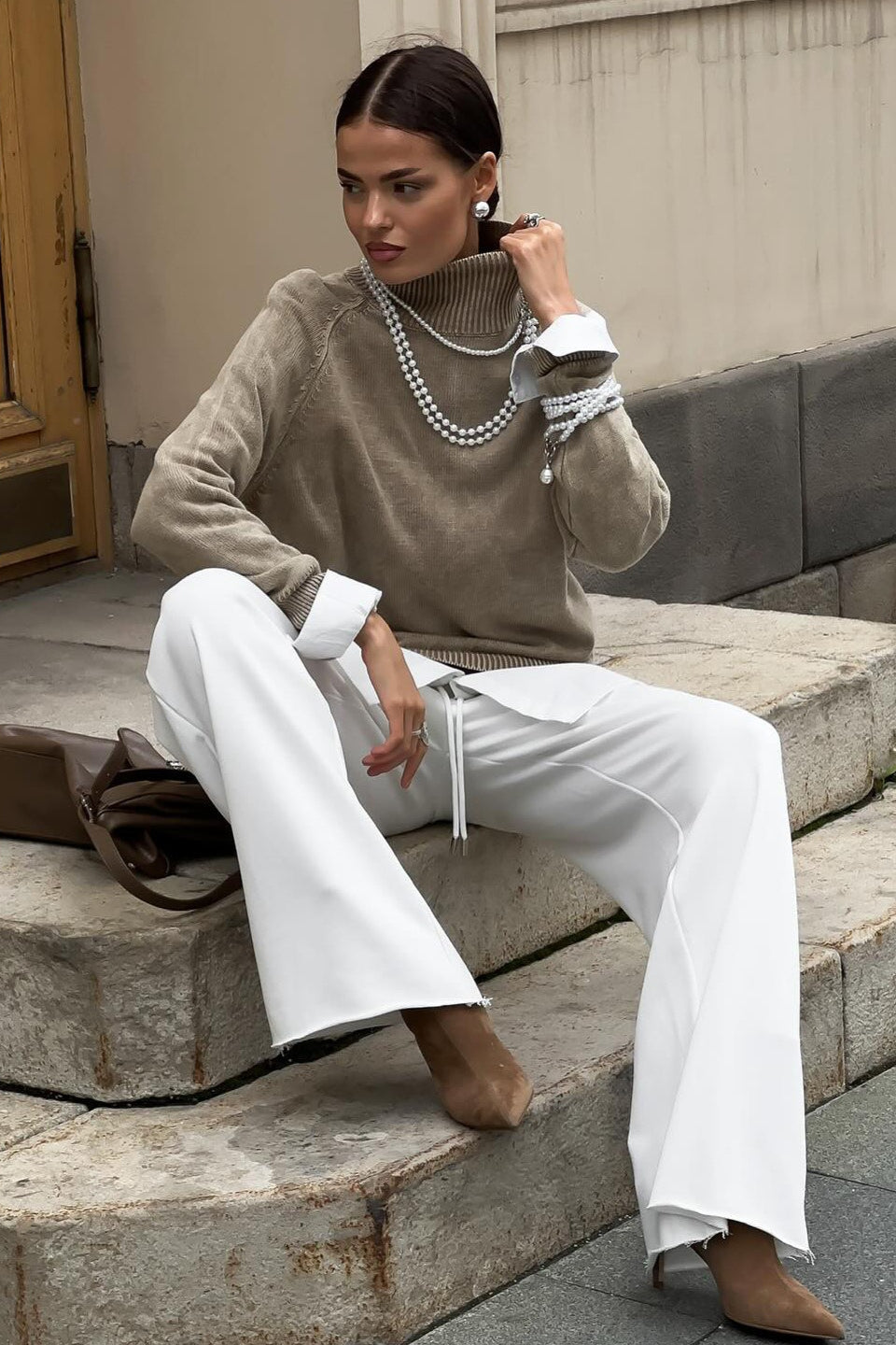 Thin Distressed Elegant High-End Knit Sweater