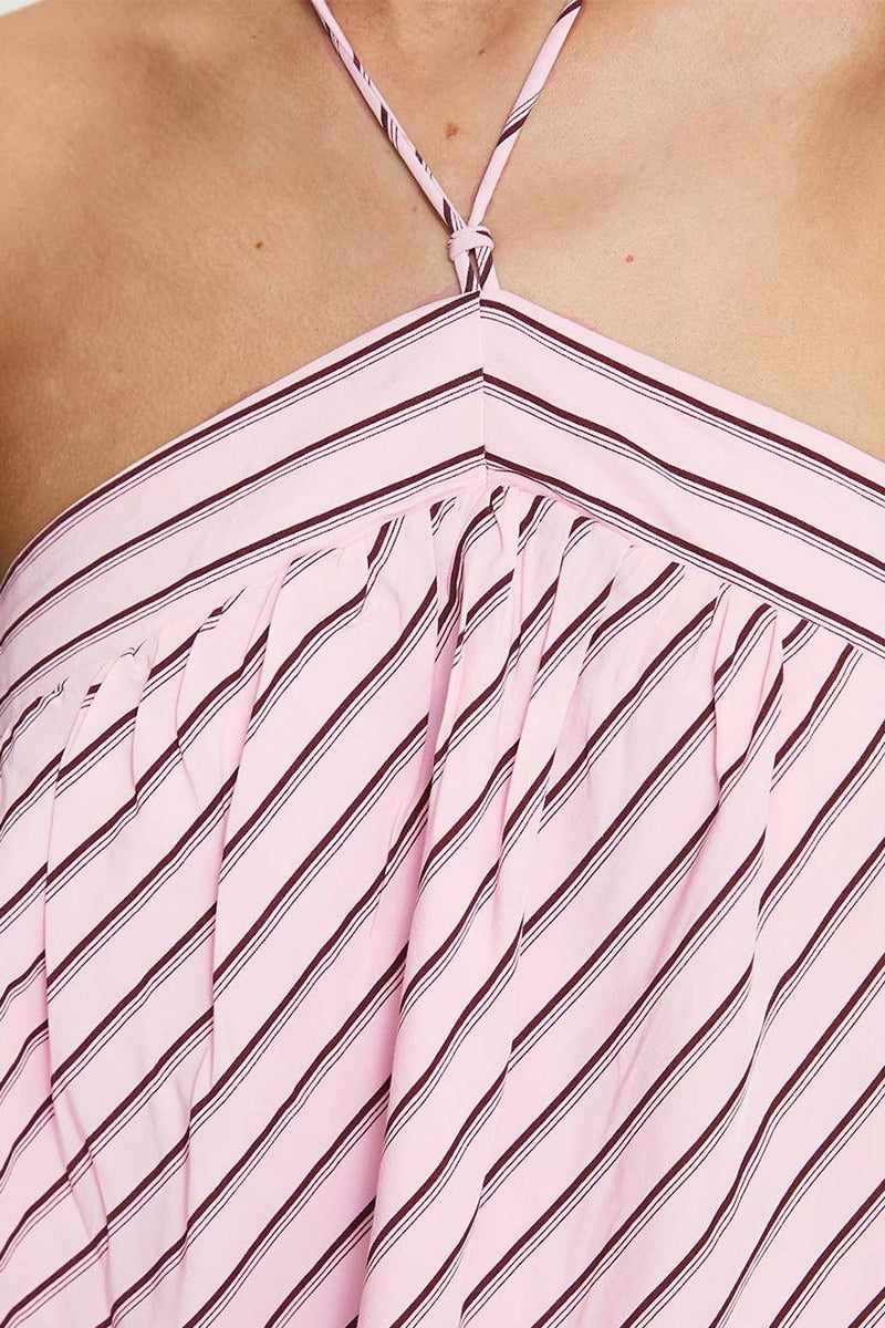 Striped Halter Backless Chic Mini Dress