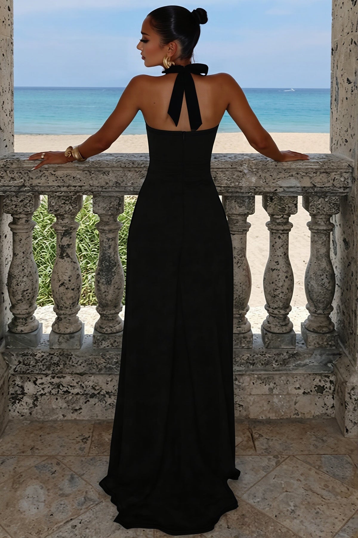 Corset Halter Neck High Split Mermaid Gown