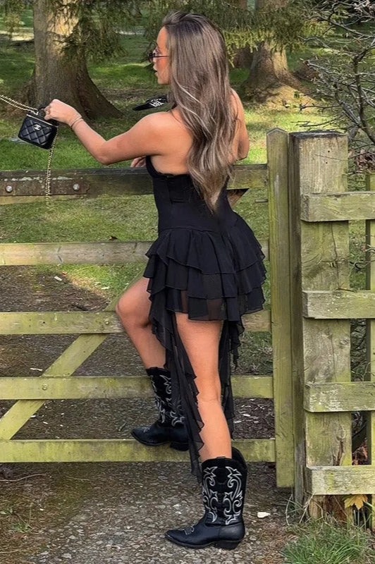 Ruffled Halter Mini Dress