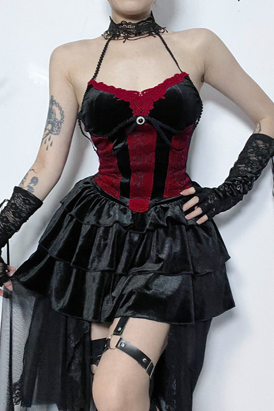 Contrast Halter Fitted Cami Corset - Fashionpara