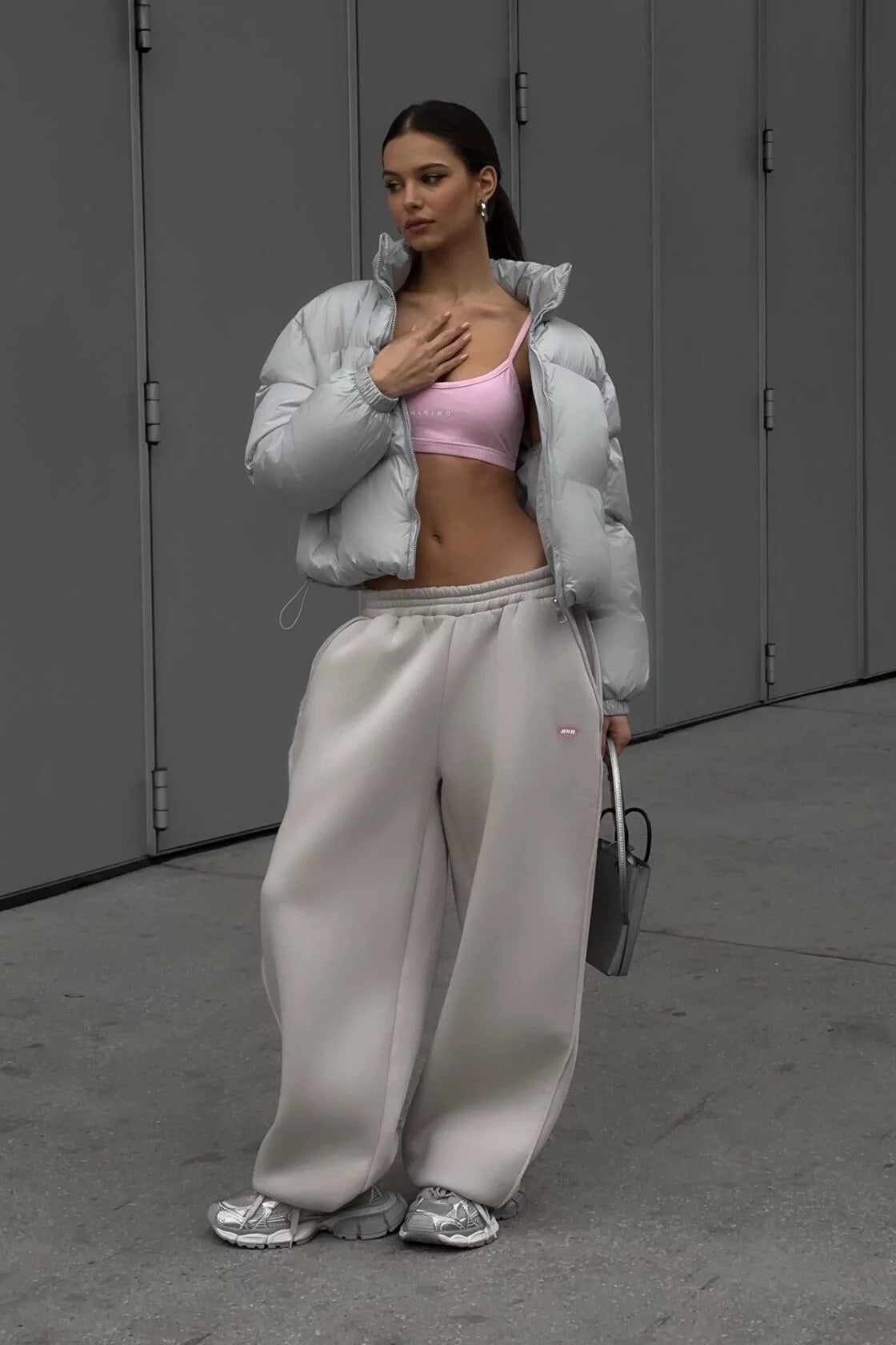Essential Cropped Puffy Puffer Jacket