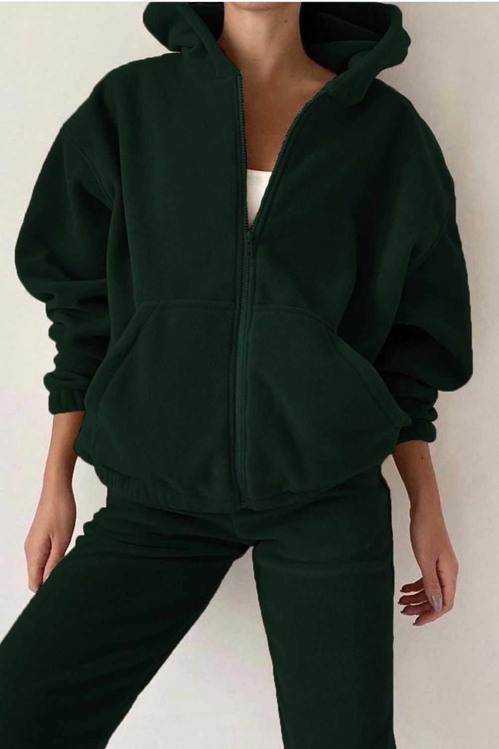 Fleece Full Zip Hoodie Jogger Set