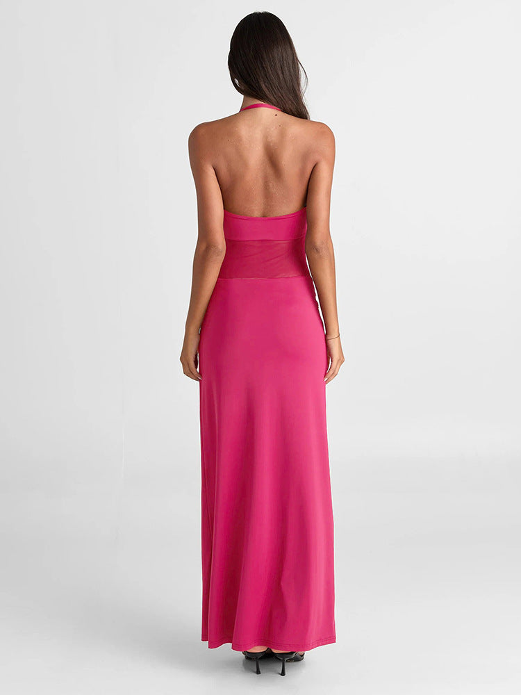 Mesh Sweetheart Cross-Front Cut-Out Ruched Bodycon Maxi Dress 9