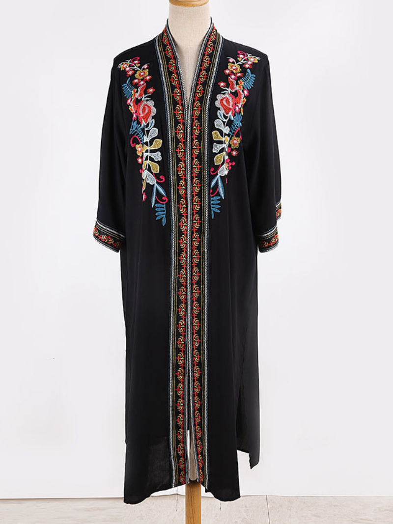 Take My Soul Rayon Black Kimono Jacket - Fashionpara