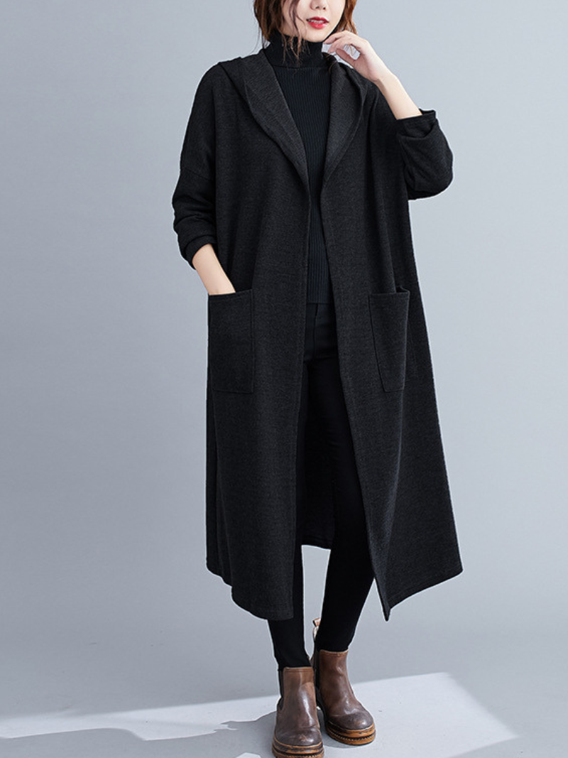 Fashionable Cardigan Mid-Length Long-Sleeved Thin Pocket Coat - Fashionpara
