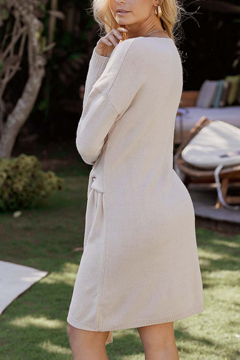 Florcoo Stylish Half Belt Casual Sweater for Effortless Chic