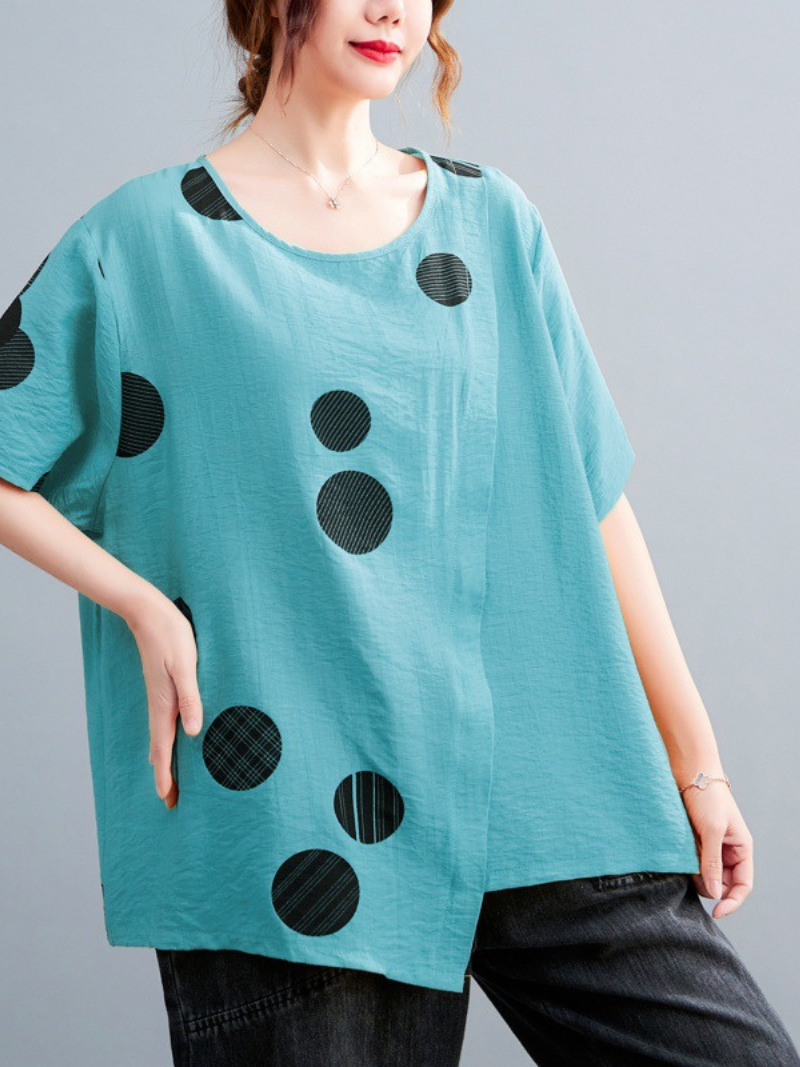 The Natural Cotton Round Neck Tops - Fashionpara