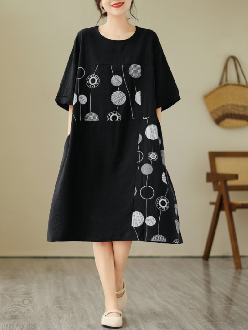 Take My Soul Round neck A-line Dress - Fashionpara