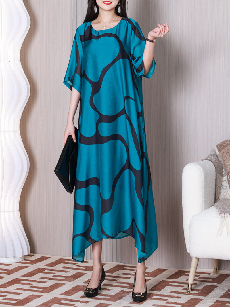 Beautiful life Round Neck A-line Dress - Fashionpara