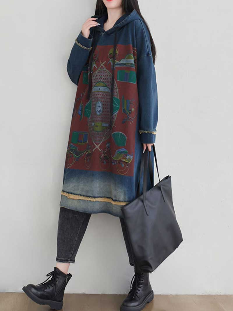 Feel My Love Hooded Sweater Midi Dress - Fashionpara