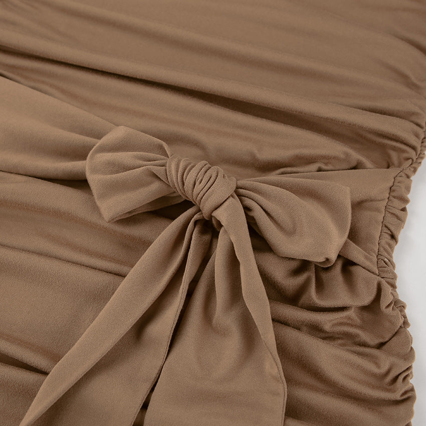 Mocha Mousse Mini Dress - Brown