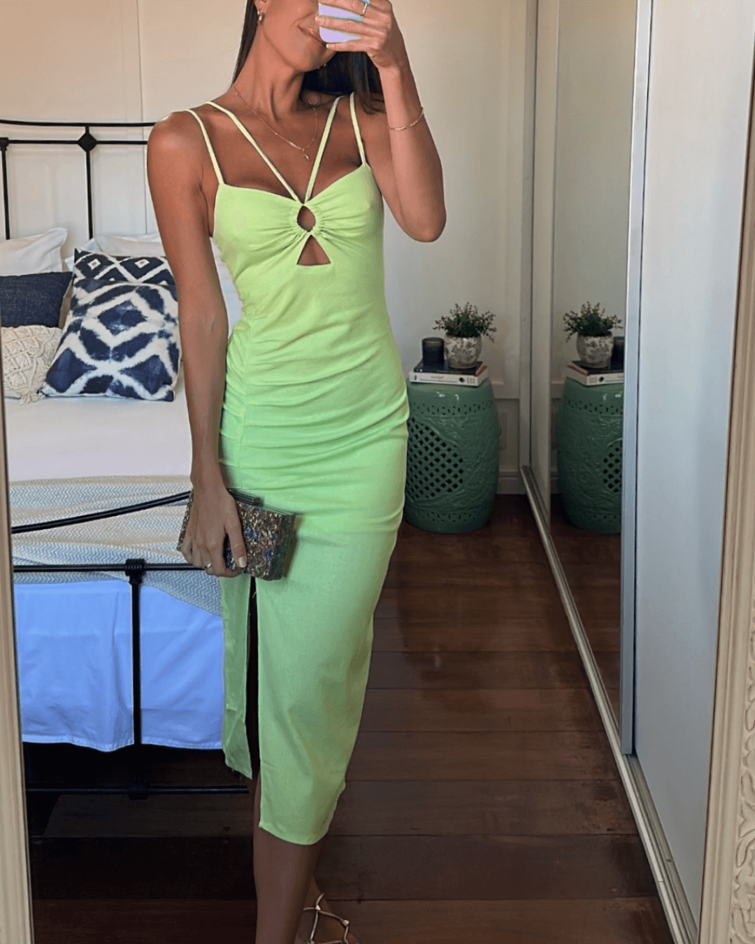 Adjustable Straps Midi Dress - Fashionpara