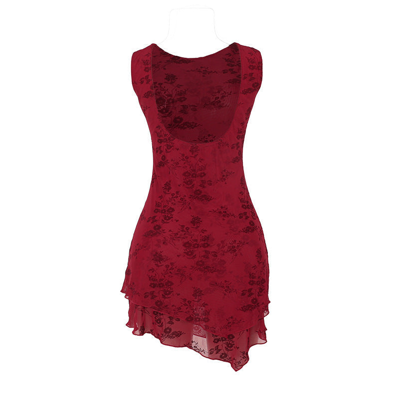 Floral Burnout High-Neck Sleeveless Bodycon Mini Dress 9