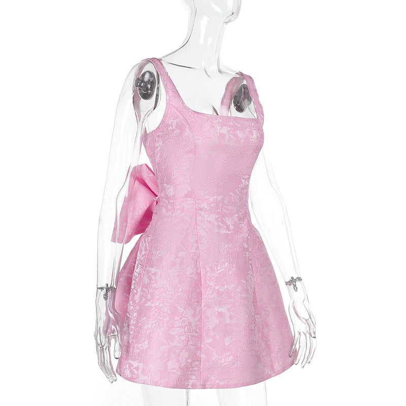 Jacquard Square-Neck Fit-and-Flare Mini Dress 9