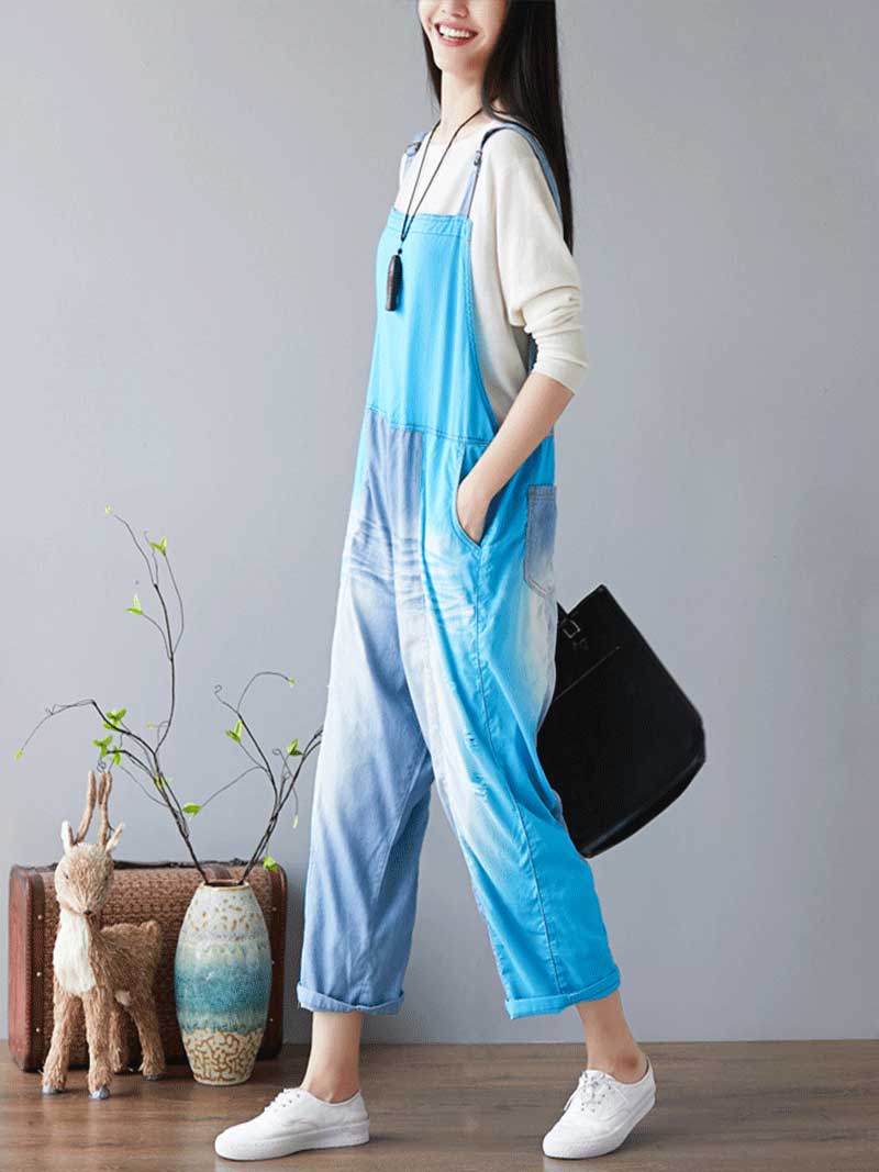 Call Me Crazy Denim Overall Dungarees - Fashionpara