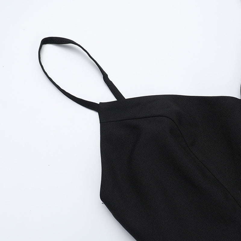 V-Neck Spaghetti Strap Drop-Waist Flared Maxi Dress 9
