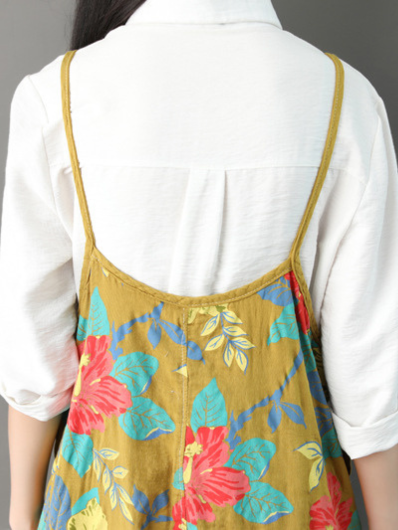 Everyday Wear Casual Flowers Bibs Overalls - Fashionpara