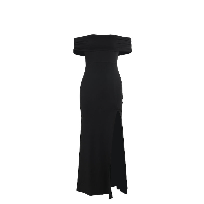 Off Shoulder Ruched High Slit Mermaid Maxi Gown 10