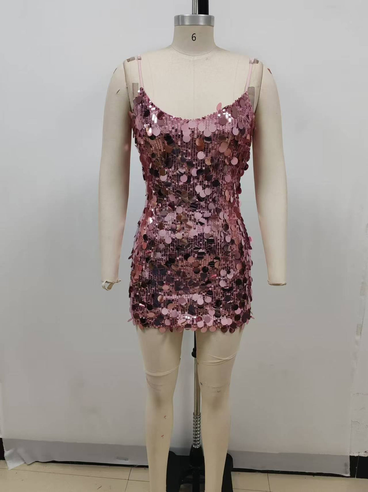 Paillette Sequin V-Neck Bodycon Mini Dress