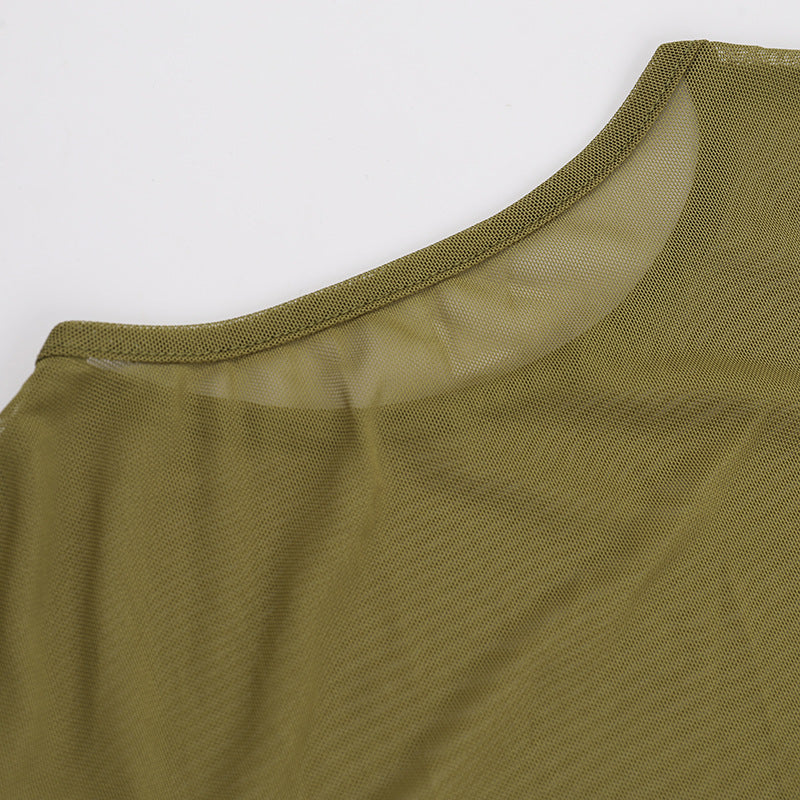 Marysh Mesh Bodycon Dress Yellow - View 9