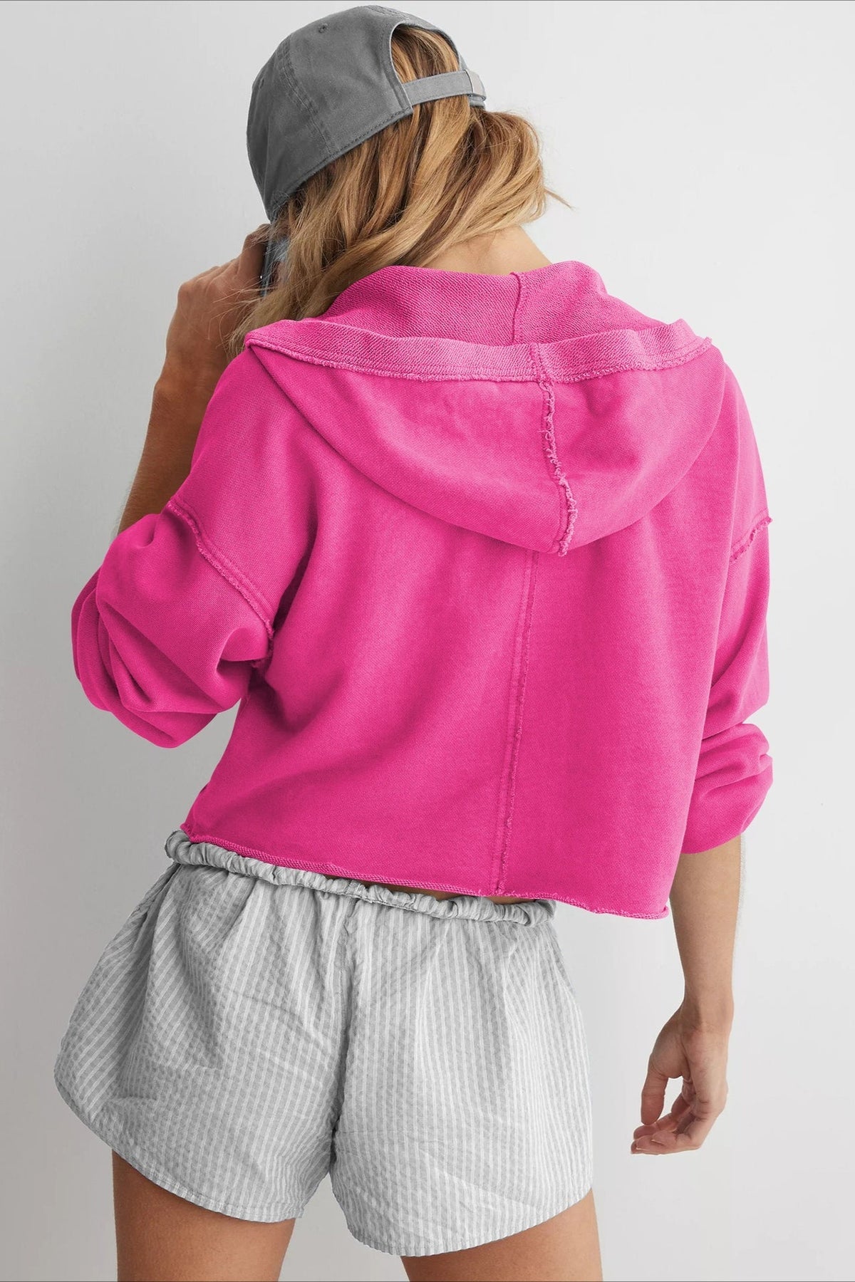 Relaxed V Neck Collared Pullover Sweatshirt