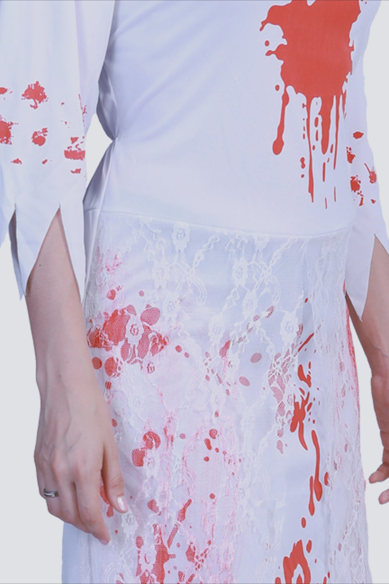 Halloween Blood Stained Bride Costume Maxi Dress