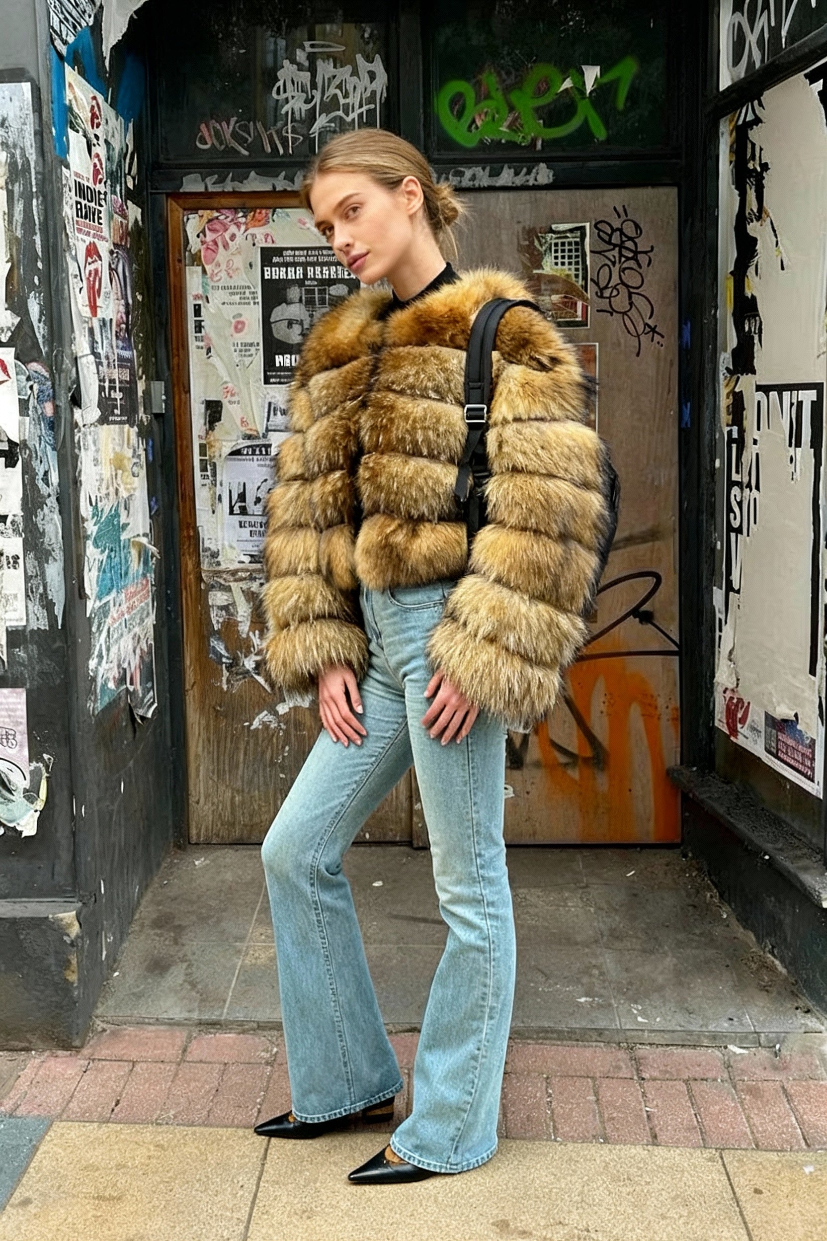 Raccoon Fur Thick Luxury Winter Coat - Fashionpara