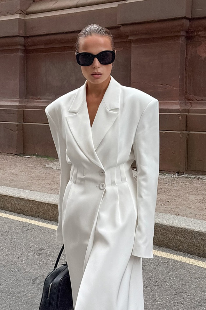 Slim Fit Long Blazer Coat - Fashionpara