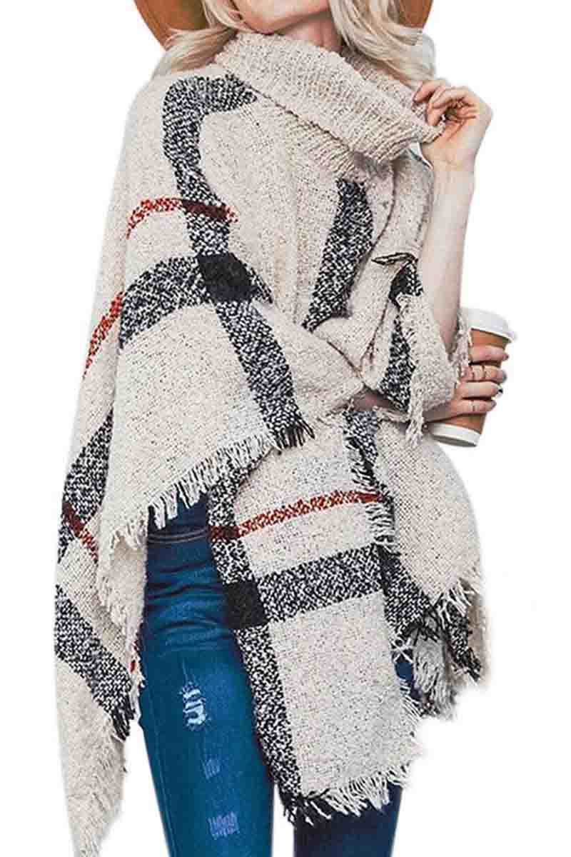 Casual Plaid Print One Size Cloak (3 Colors) Fashionpara